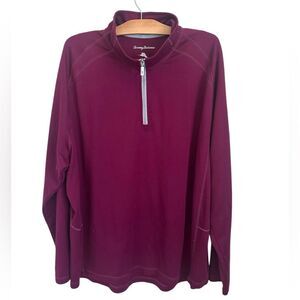 Tommy Bahama‎ Men’s Firewall Half-Zip Sweatshirt Burgundy Sporty size XXL